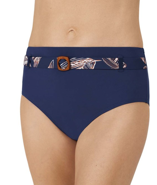Slip bikini a vita alta Lanzarote - blu indaco/ambra - VESTIARIO