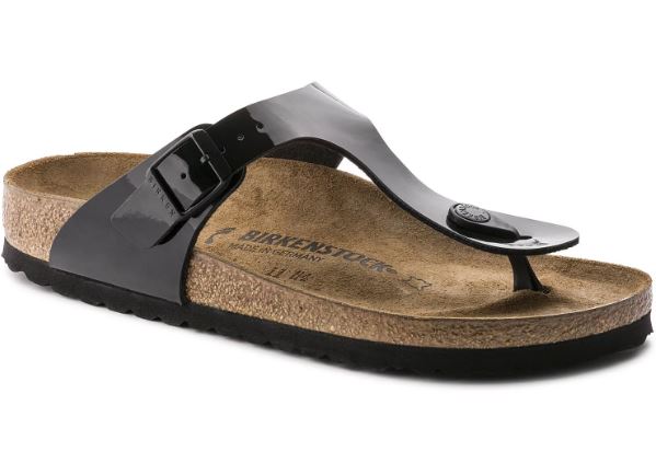 Gizeh - Black Patent / Birko-Flor vernice -  Ciabatte ortopediche