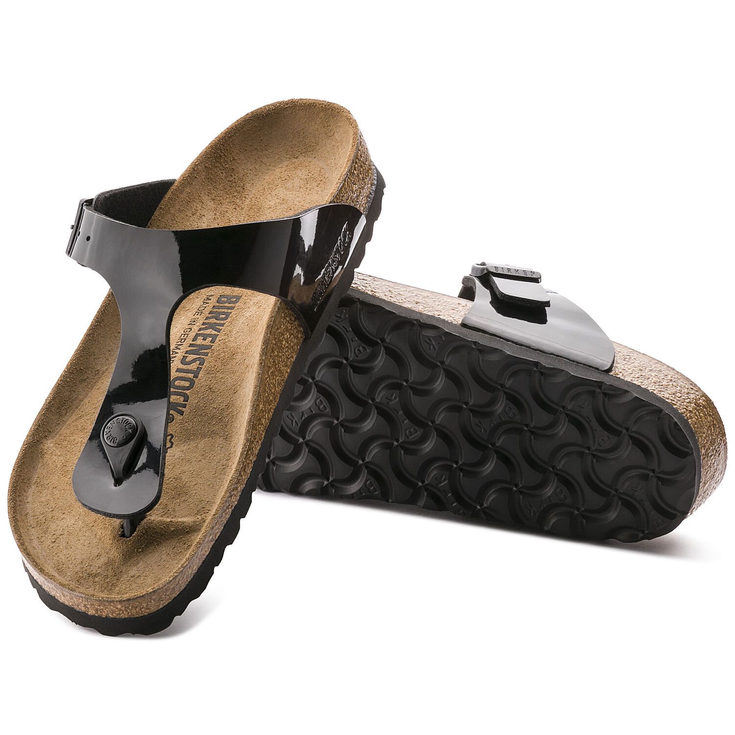 Gizeh - Black Patent / Birko-Flor vernice -  Ciabatte ortopediche - Immagine 2