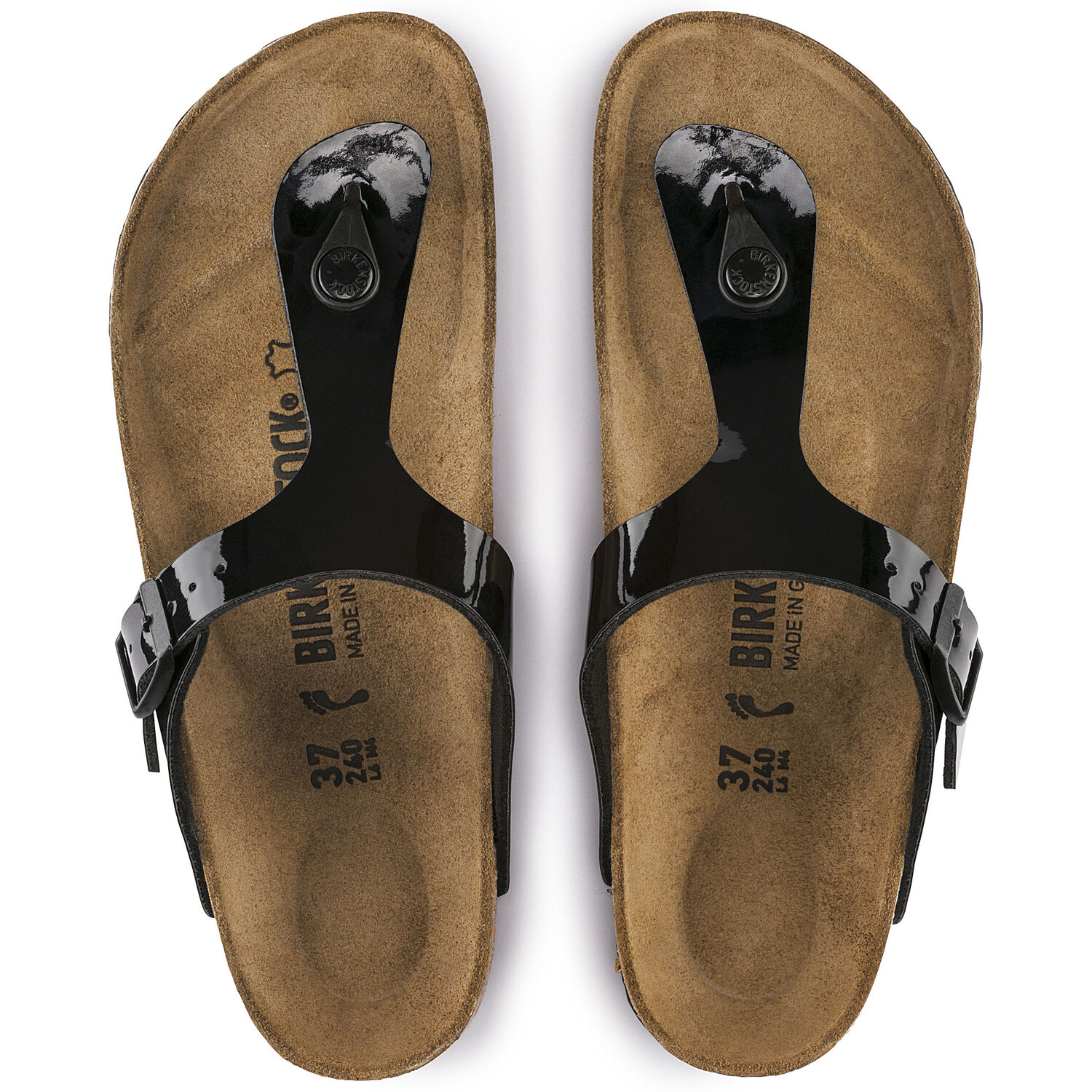Gizeh - Black Patent / Birko-Flor vernice -  Ciabatte ortopediche - Immagine 3