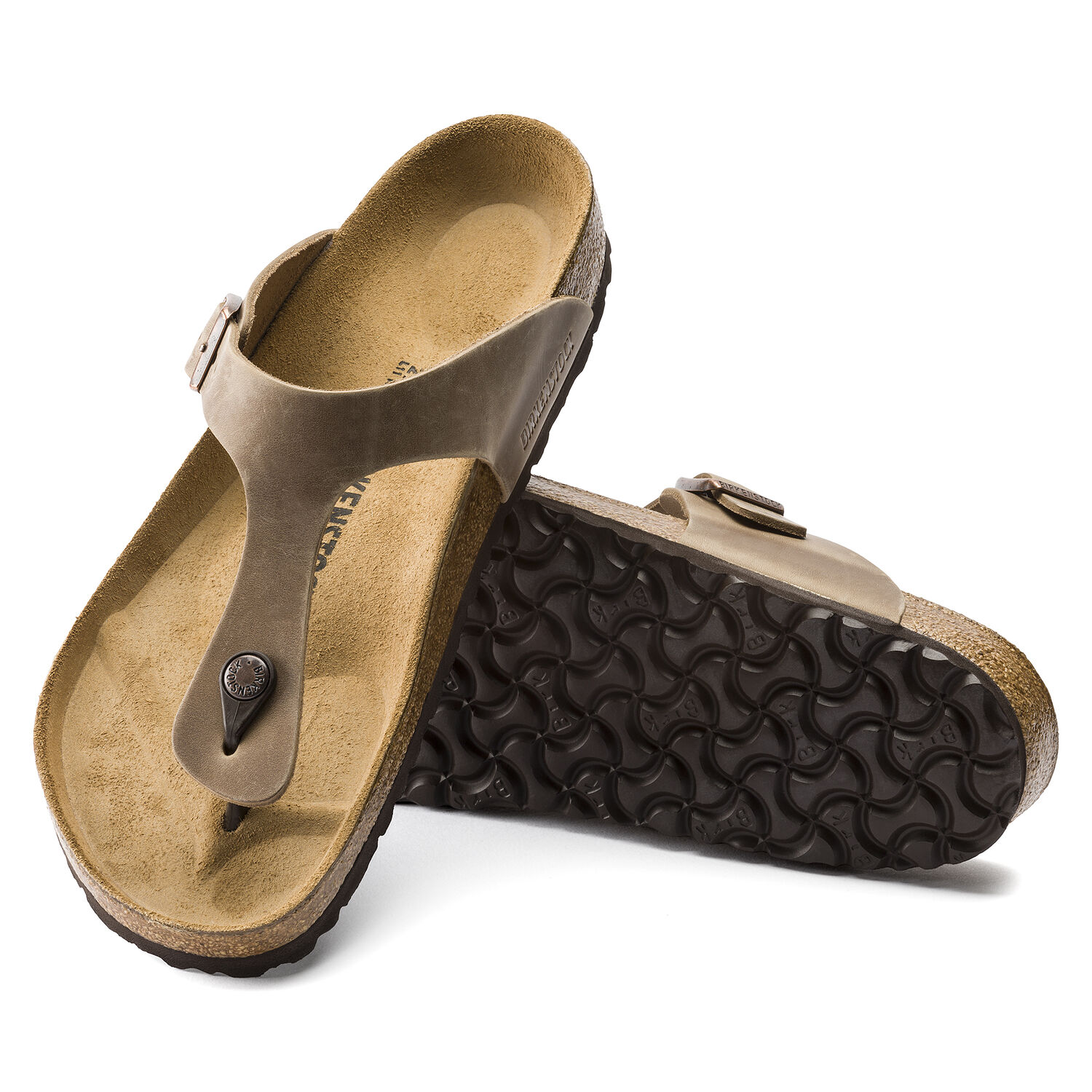 Gizeh -  Tobacco Brown / Pelle oliata - Ciabatte ortopediche