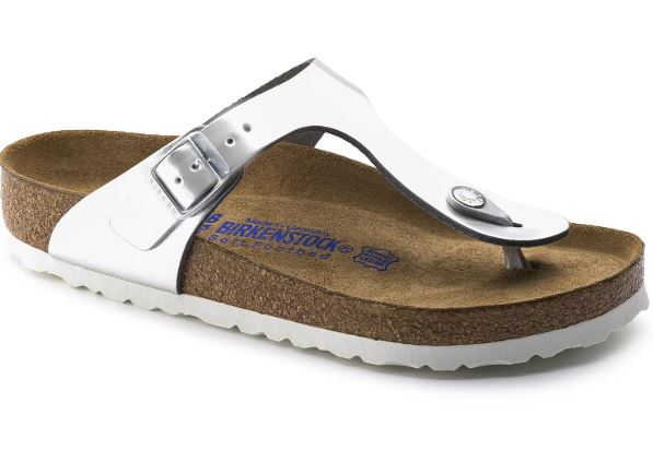 Gizeh - Metallic Silver  / Pelle naturale -  Sandali ortopedici