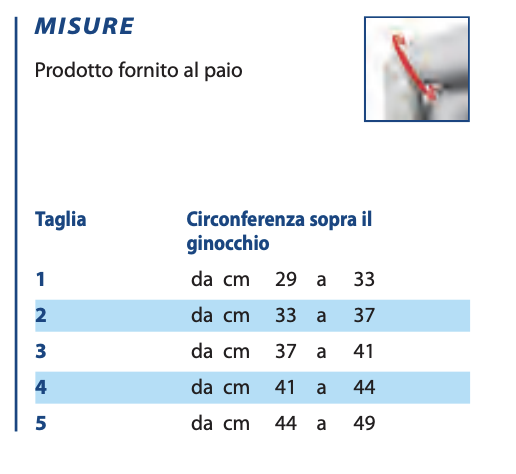 GINOCCHIERA TUBOLARE ELASTO- COMPRESSIVA  - Ginocchiera 