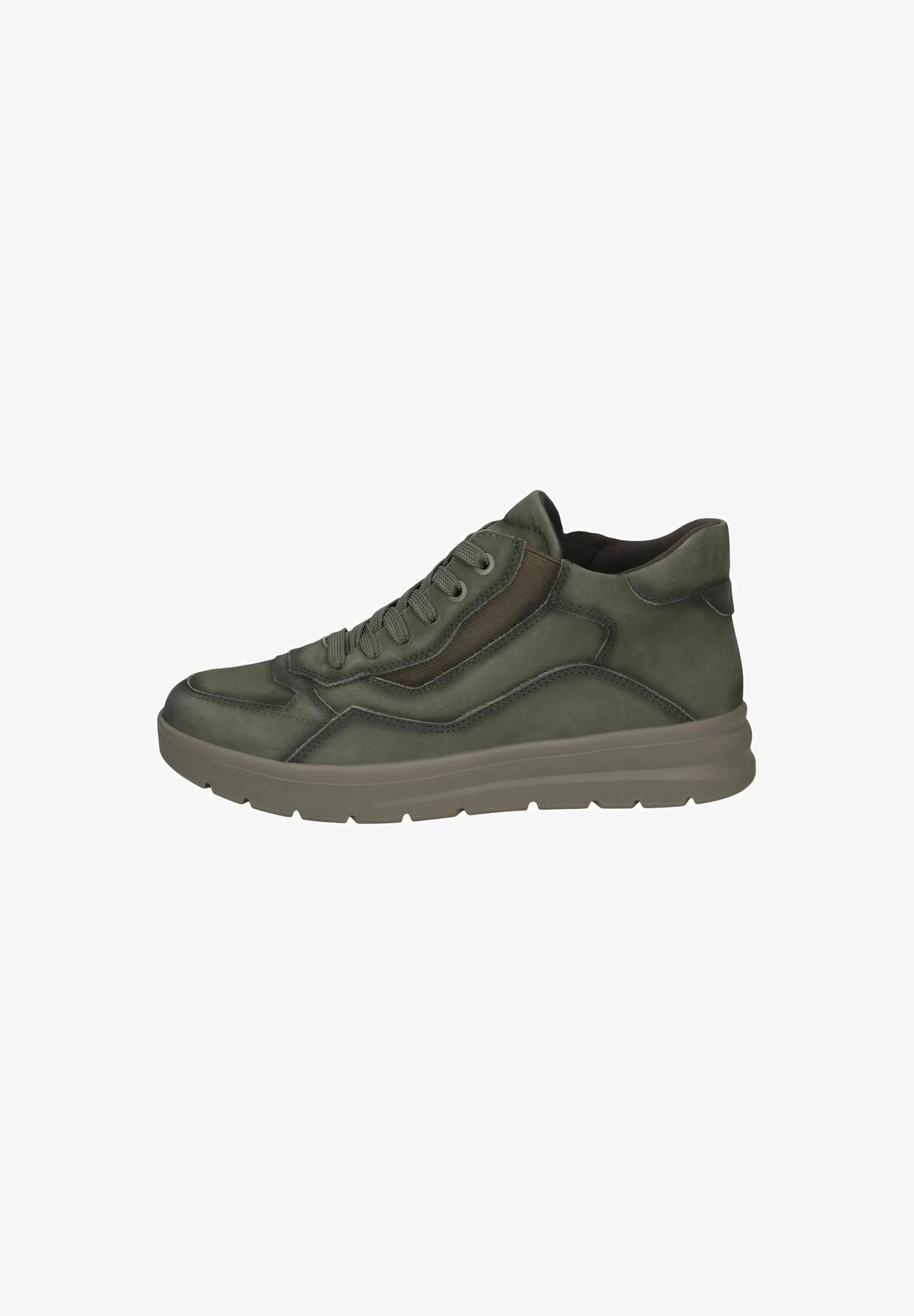 Sneaker olive nubuc  25270-47 - Scarpa ortopedica in nubuk che garantisce comfort e traspirabilità per un benessere duraturo.
