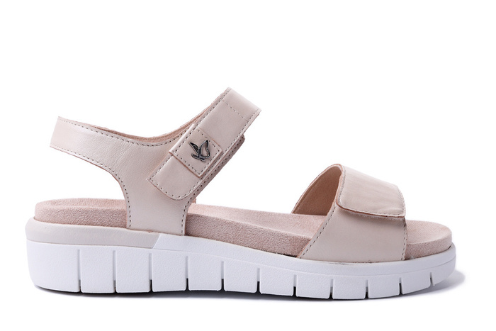 Sandali Donna Caprice, Pelle Naturale, Casual, con Zeppa, Crema - Sandali ortopedici in pelle naturale con zeppa, ideali per un comfort quotidiano e stile casual.