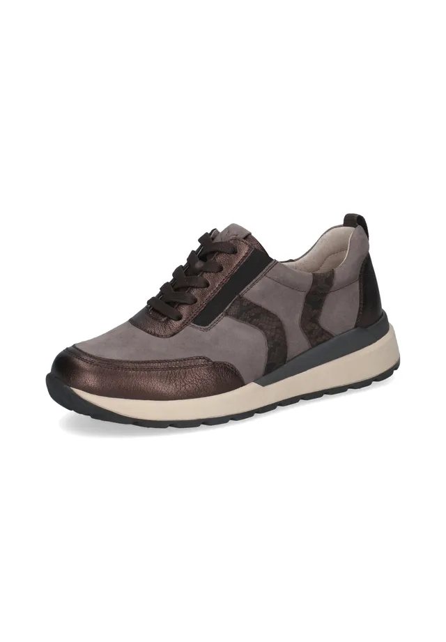 Sneaker Caprice Taupe Comb in Pelle per Donna - Sneaker ortopedica comoda e sicura da indossare tutto il giorno.