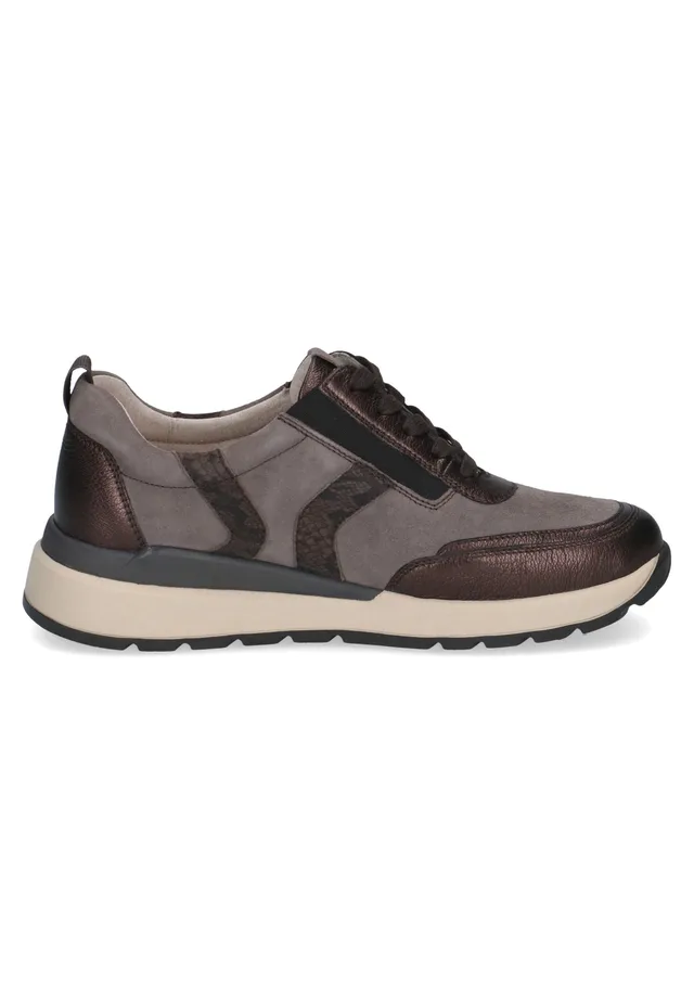 Sneaker Caprice Taupe Comb in Pelle per Donna - Sneaker ortopedica comoda e sicura da indossare tutto il giorno.
