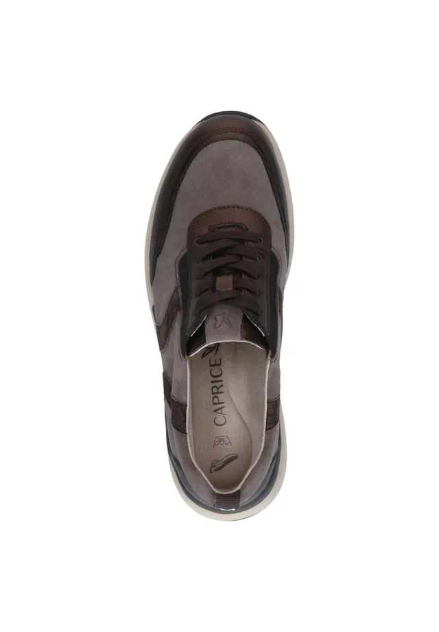Sneaker Caprice Taupe Comb in Pelle per Donna - Sneaker ortopedica comoda e sicura da indossare tutto il giorno.