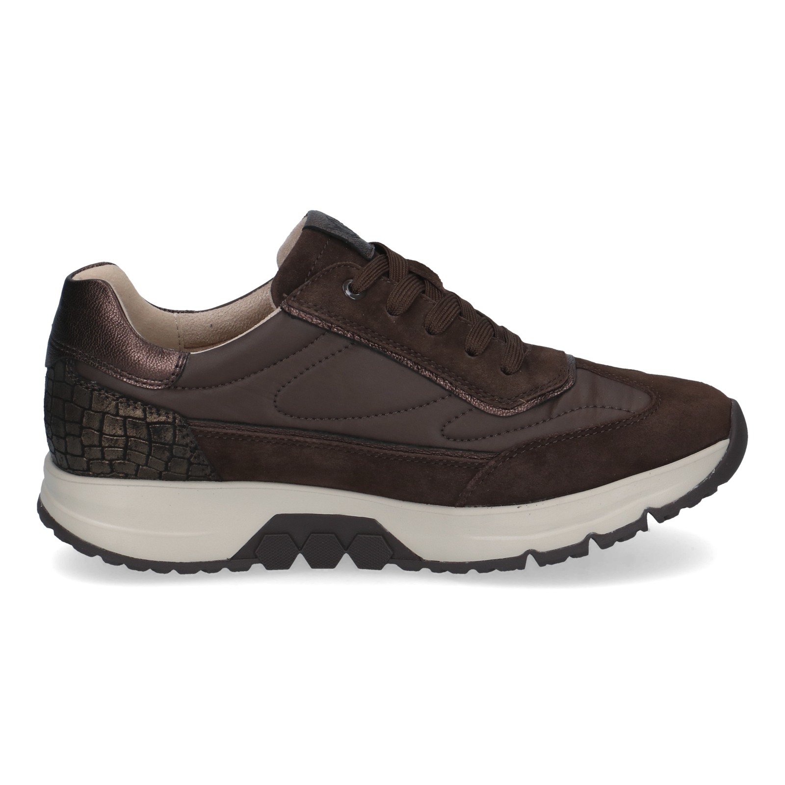 Sneaker per Donna DK BROWN COMB 23728- - Eleganti e comode sneakers in pelle, ideali per donne che cercano stile e supporto ortopedico.