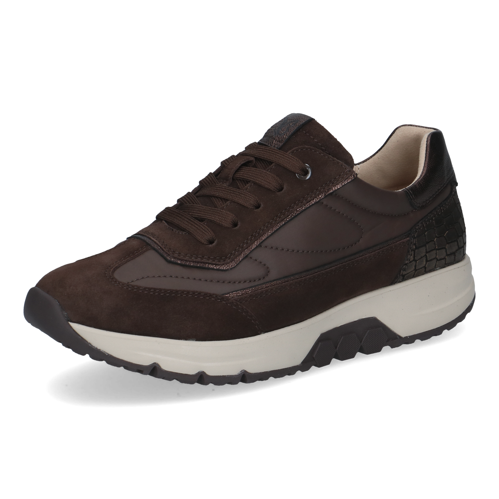 Sneaker per Donna DK BROWN COMB 23728- - Eleganti e comode sneakers in pelle, ideali per donne che cercano stile e supporto ortopedico.
