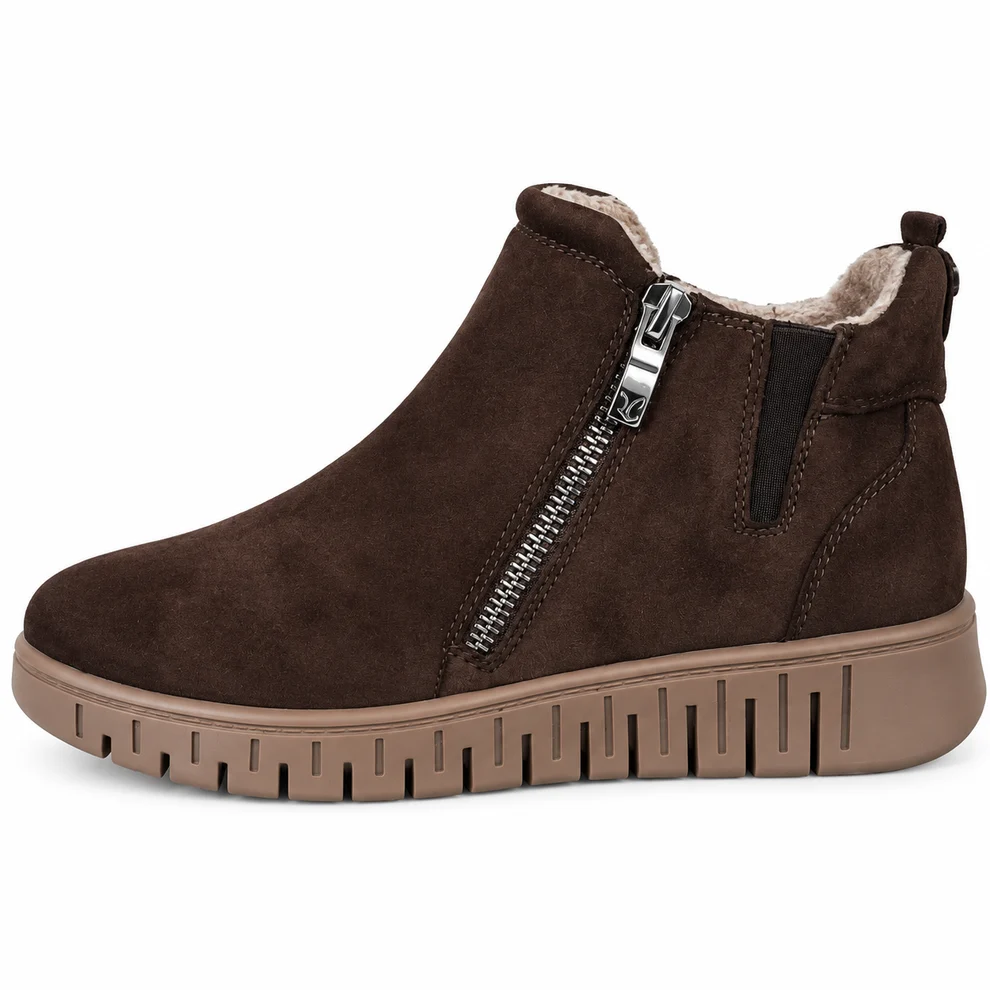 Stivaletti 25416 Dark Brown Suede - Stivaletti eleganti per automno-inverno con supporto e comfort eccellente.