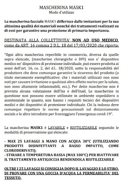 Mascherina Mask 1 - Mascherina Igienica Riutilizzabile
