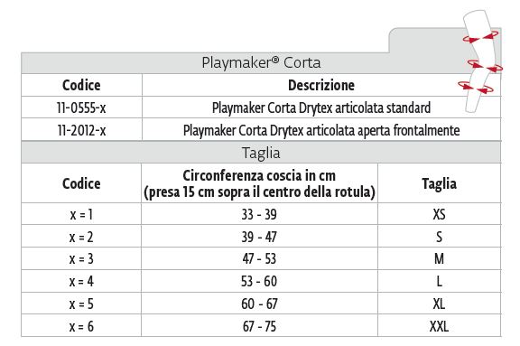 Playmaker Corta - Drytex articolata aperta frontalmente -  Tutore articolato per ginocchio post operatorio 