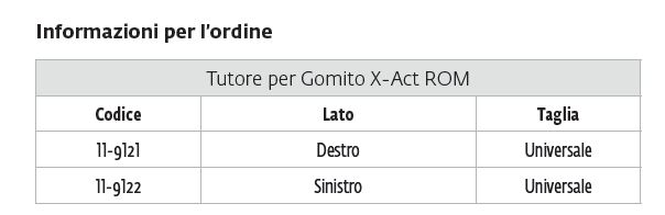 X-Act ROM - Tutore gomito 