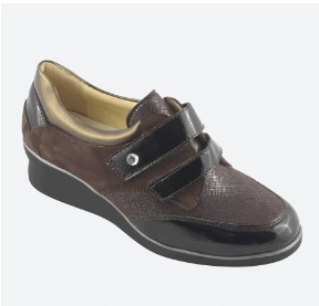 GINETTA Velcro NAplak/INCas SAFFiato testa di moro - Scarpe ortopediche donna