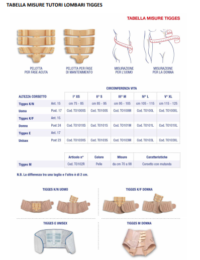 Tigges E unisex - Corsetto lombare