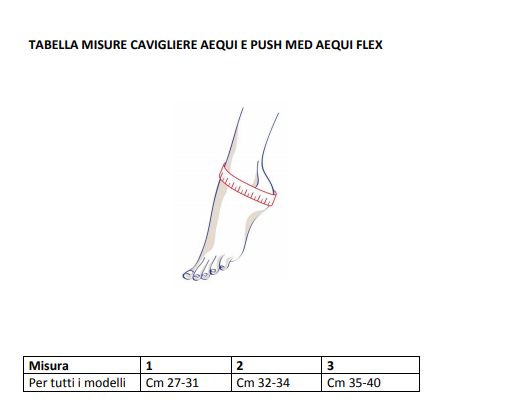 Tutore per caviglia aequi Push ortho - Tutore ortopedico per la stabilizzazione della caviglia.