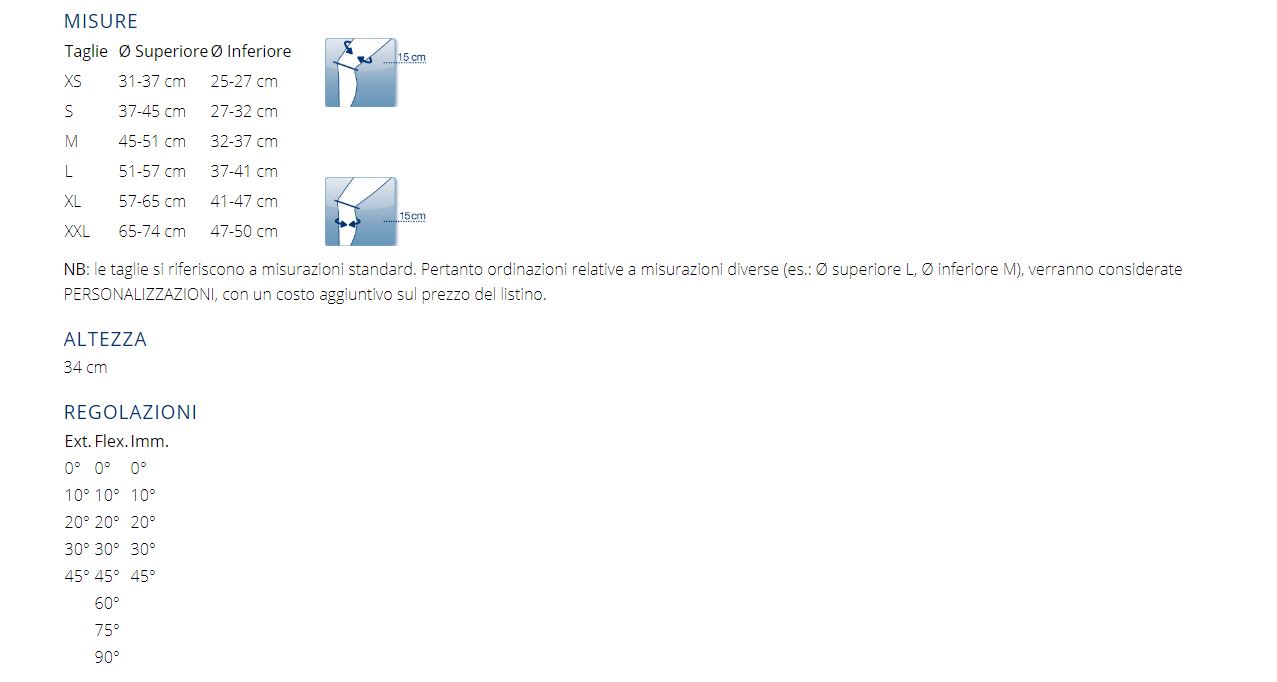 M.4 S SHORT - Ginocchiera funzionale a 4 punti per ACL/PCL/CI - GINOCCHIERA FUNZIONALE SHORT, 4 PUNTI PER ACL/PCL/CI CON SNODO PHYSIOGLIDE®