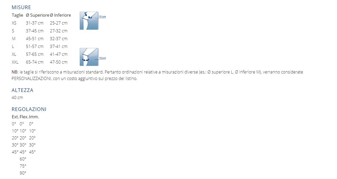 M.4 s X LOCK - GINOCCHIERA FUNZIONALE A 4 PUNTI CON SNODO PHYSIOGLIDE E SISTEMA DI BLOCCO A 0°