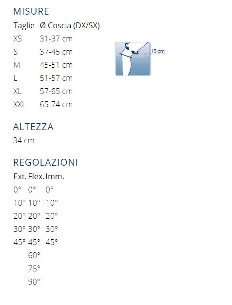 PROTECT 4 S - GINOCCHIERA FUNZIONALE A 4 PUNTI CORTA PER ACL/PCL/CI CON SNODO POLICENTRICO