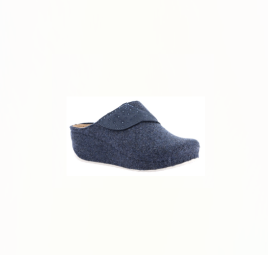 59 RAPY CIABATTA DONNA SINTETICO 1542  - Ciabatta ortopedica donna in sintetico blu con plantare anatomico