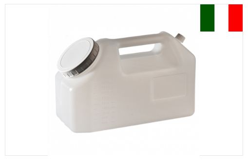Contenitore raccolta diuresi 2,5 litri - Contenitore graduato per raccolta diuresi 24h, capacità 2,5L.