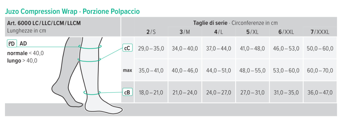 Sistema compressivo regolabile Compression Wrap - PORZIONE POLPACCIO 6000LC / 6000LLC / 6000LCM / 6000LLCM - Calze trapeutiche