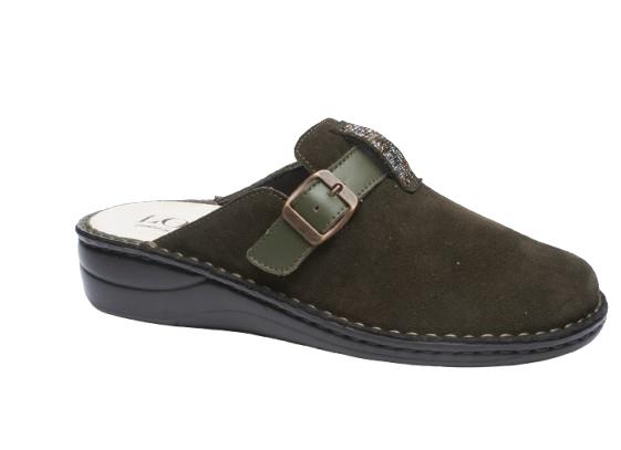 Loren M3246 Ciabatta Donna Scam./Nappa Foresta - Elegante ciabatta ortopedica femminile per comfort e sostegno ottimali.