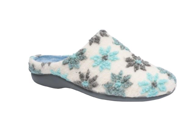 Pantofola Donna Lanacotta Marine Mix - Forma Calzata M - Pantofola in lana, comfort ortopedico per un supporto avanzato e benessere quotidiano.