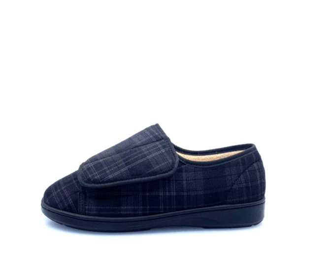 Scarpa Donna/Uomo Microfibra Tartan Forma Calzata L - LOR - Scarpe ortopediche post-operatorie LOR in microfibra tartan: comfort e supporto ottimali. - Immagine 2