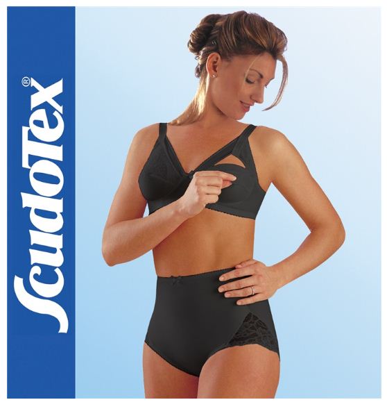 GUAINA ELEGANT COTTON PIZZO - NERO - Guaina post parto 