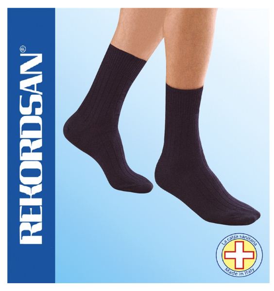 CALZA UOMO LANA CORTA - NERO - Calze riposanti uomo