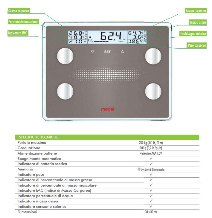 DIAGNOSTIC XXL - Bilancia diagnostica in vetro
