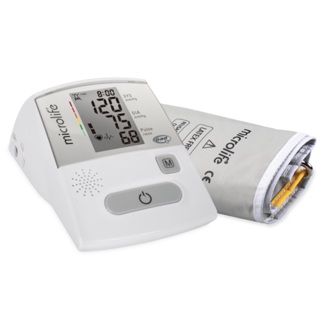Sfigmomanometro Microlife BP A130 - Misuratore di pressione affidabile con rilevazione aritmie e funzione vocale multilingua.