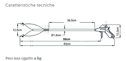 PINZA PRENSILE IN ALLUMINIO ANODIZZATO - 55 CM - Pinze prensili