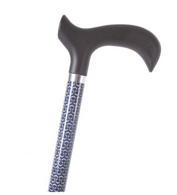 Bastone in alluminio fantasia con manico Derby in ABS e TPR – Optical blu - Bastoni da passeggio