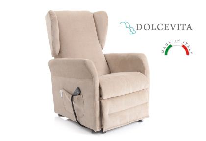 POLTRONA ELEVABILE 2 MOTORI RELAX E ALZAINPIEDI -  DOLCEVITA GORDON -  POLTRONE ELEVABILI ELETTRICHE