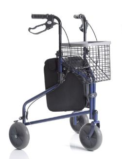 ROLLATOR PIEGHEVOLE IN ACCIAO VERNICIATO - 3 RUOTE CON CESTINO - CRYO - Rollators pieghevoli in acciaio