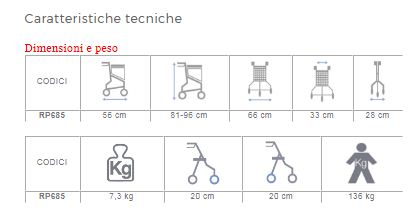 ROLLATOR PIEGHEVOLE IN ACCIAO VERNICIATO - 3 RUOTE CON CESTINO - CRYO - Rollators pieghevoli in acciaio