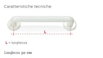 IMPUGNATURA DI SICUREZZA PER BAGNO IN PVC - 30 cm - Maniglie e impugnature di sicurezza  
 - Immagine 2