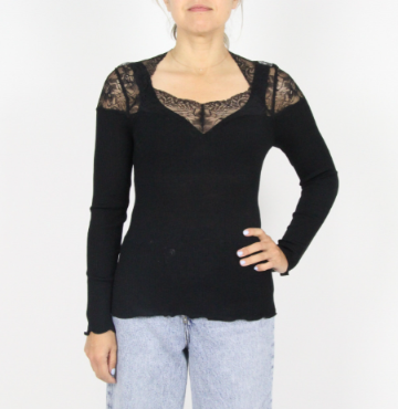 OSCALITO 6826 Maglia Moda Lana e Seta con Balza Leavers - Maglia elegante in lana e seta, ideale per comfort duraturo e supporto termico.