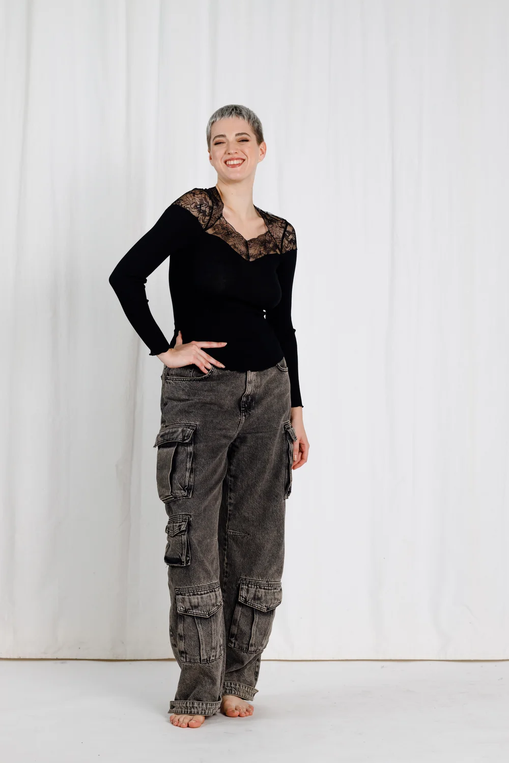 OSCALITO 6826 Maglia Moda Lana e Seta con Balza Leavers - Maglia elegante in lana e seta, ideale per comfort duraturo e supporto termico. - Immagine 3