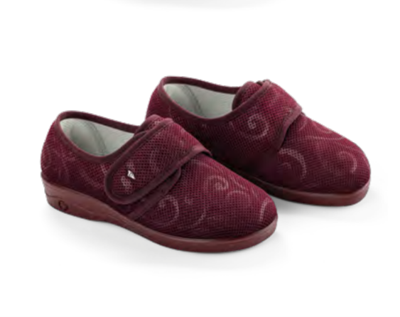 Calzatura Rehability Clio Tessuto Microforato Bordeaux - Scarpa ortopedica donna, traspirante e confortevole, ideale per la riabilitazione.
