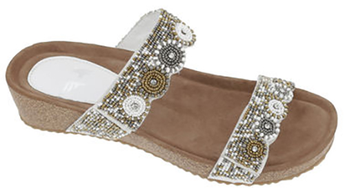 Ciabatta Ortopedica Hergos T Lasvegas H2302 Garden Bianco - Comfort ortopedico e stile raffinato per la tua salute quotidiana.