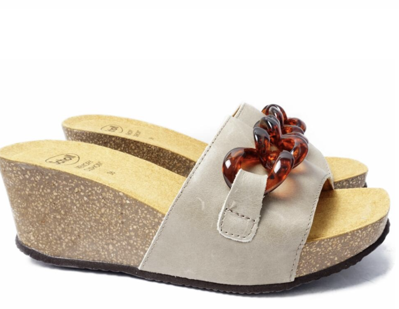 RAVELLO HIGH WEDGE TAUPE - Ciabatte ortopediche