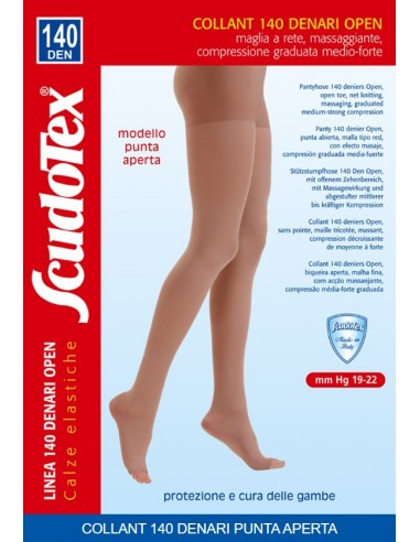 COLLANT 140 DENARI OPEN - SKIN - Collant a compressione graduata 140 denari, colore skin.