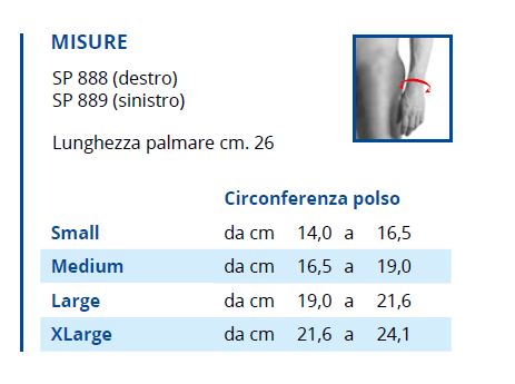 SP 889 - LATO SINISTRO - Tutore Polso Lato Sinistro