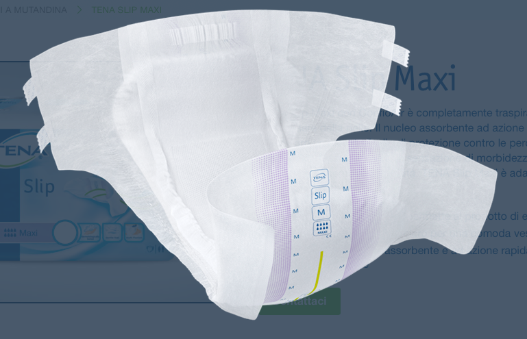 TENA Slip Maxi | Pannolino a mutandina per incontinenza - Pannolino traspirante per benessere della pelle.