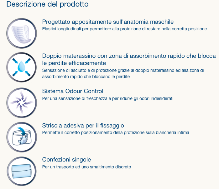 Men - Livello 3 - Assorbenza Super per perdite moderate o pesanti