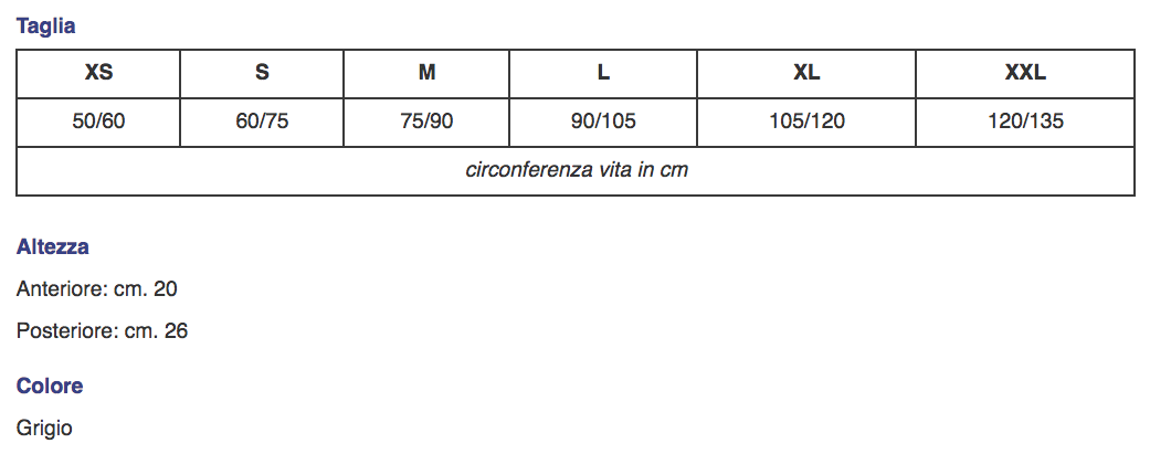 Corsetto millerighe “GREY” lombare grigio - Corsetto millerighe lombare